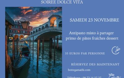 Soirée DOLCE VITA samedi 23 novembre 2024